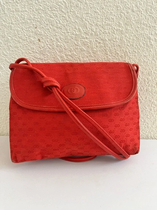 Gucci Red Monogram Crossbody Bag - Picture 1 of 12